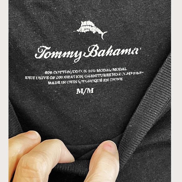 Tommy Bahama Black Crew Neck Cotton/Modal Size M - Picture 5 of 6